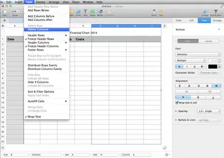 Image titled MakeFinanceChartinNumbersDeleteColumns.png