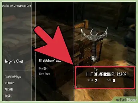 Image titled Get Mehrunes Razor at a Low Level in Skyrim Step 3