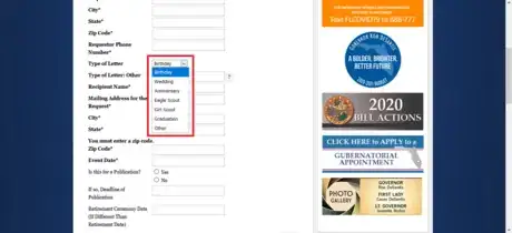 Image titled Florida Request A Letter Webpage Select Letter.png