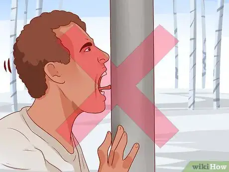 Image titled Remove a Tongue Stuck on Frozen Metal Step 1