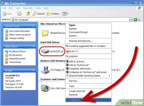 Image titled Free Up Disk Space on a Windows XP PC Step 1Bullet2