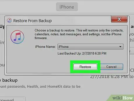 Image titled Restore a New iPhone from iTunes on PC or Mac Step 6