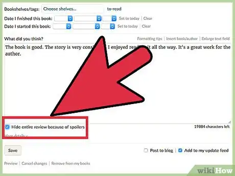 Image titled Write a New Review on Goodreads Step 9