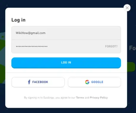 Image titled How to Learn Japanese Using Duolingo   Logging In.png