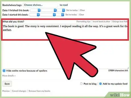 Image titled Write a New Review on Goodreads Step 8