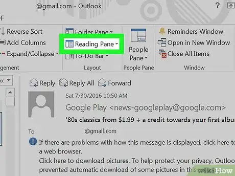 Image titled Turn Off the Reading Pane in Outlook Step 3
