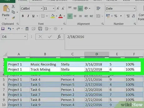 Image titled Track Multiple Projects in Excel on PC or Mac Step 5