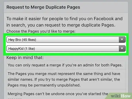 Image titled Merge Facebook Pages Step 10