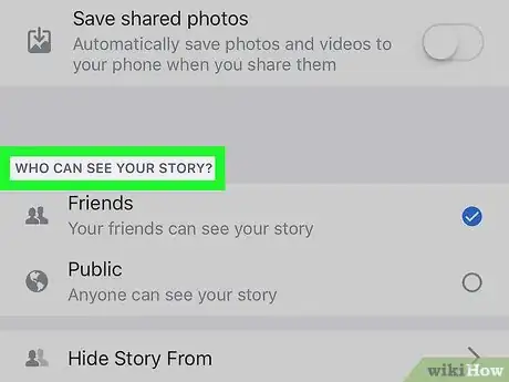 Image titled Change Who Can See Your Facebook Stories on iPhone or iPad Step 4