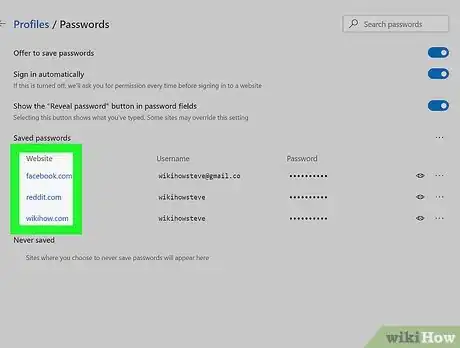 Image titled View Your Saved Username Credentials from the Auto Complete List on Microsoft Edge for Windows 10 Step 5