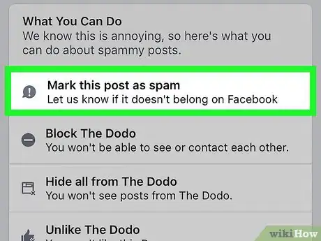 Image titled Report a Post on Facebook Step 7