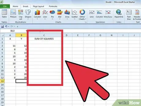 Image titled Use Excel's SUMSQ Function to Find Sum of Squares Step 2