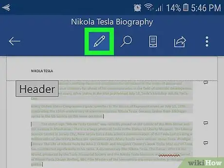 Image titled Remove Footers in Word on Android Step 4