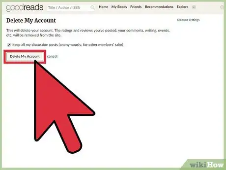 Image titled Close a Goodreads Account Step 6