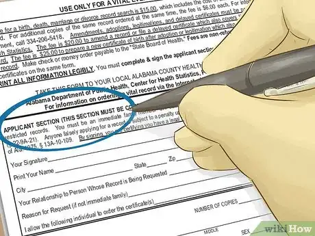 Image titled Obtain a Copy of Your Birth Certificate in Alabama Step 3