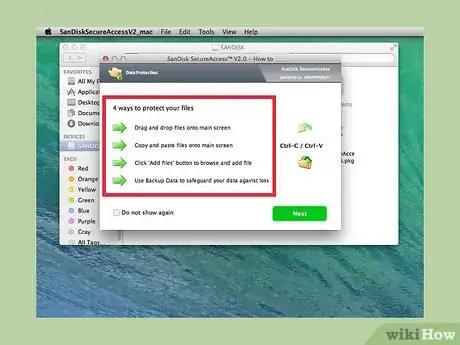 Image titled Protect Files in a Sandisk USB Flash Drive with Sandisk Secureaccess on Mac Step 6