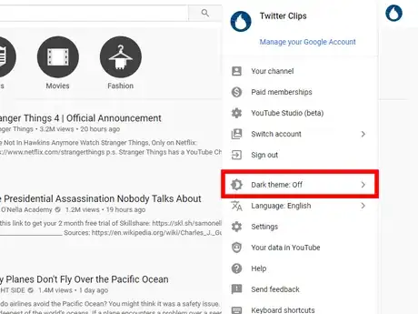 Image titled Turn on Dark Theme in YouTube 2.png