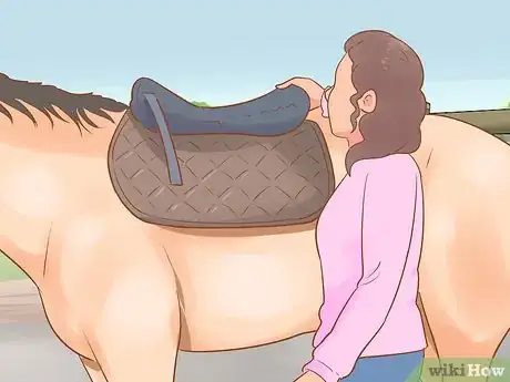 Image titled Put on an English Saddle Properly Step 5