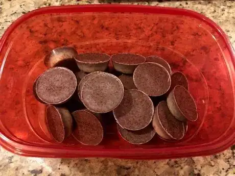 Image titled Finished pods in tupperware