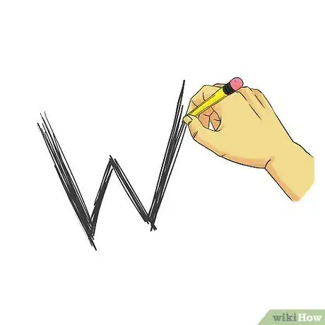 Image titled 01 With a pencil and paper, Draw a W with some sketch lines. Step 01