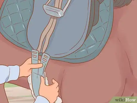 Image titled Put on an English Saddle Properly Step 7