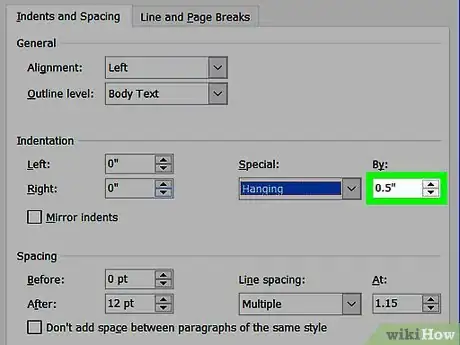 Image titled Do a Hanging Indent Step 7