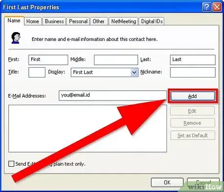 Image titled Add Addresses to Outlook Express Address Book Step 6