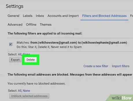 Image titled Delete a Filter in Google Gmail Step 7
