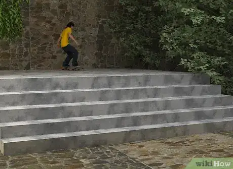 Image titled Bail out of Skateboard Tricks Down Stairs Step 1