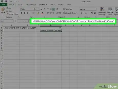 Image titled Calculate Number of Days Between Two Dates in Excel Step 5