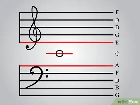 Image titled Read Music Easily By Combining Bass and Treble Clefs Step 1