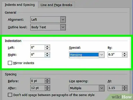 Image titled Do a Hanging Indent Step 5