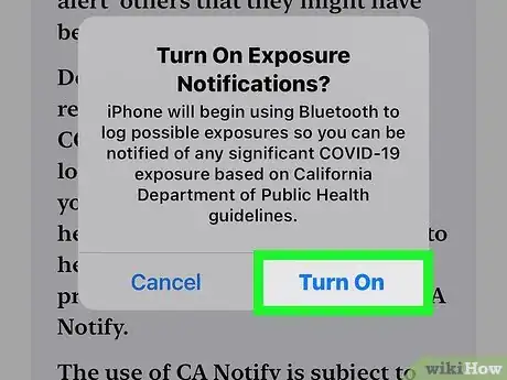 Image titled Set Up COVID 19 Exposure Notifications on iPhone Step 9