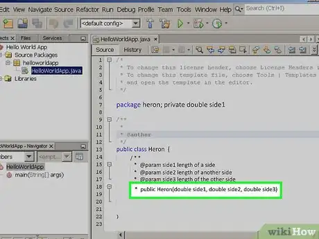 Image titled Create a Java Class in Netbeans to Compute the Area of a Triangle Using Heron's Formula Step 9