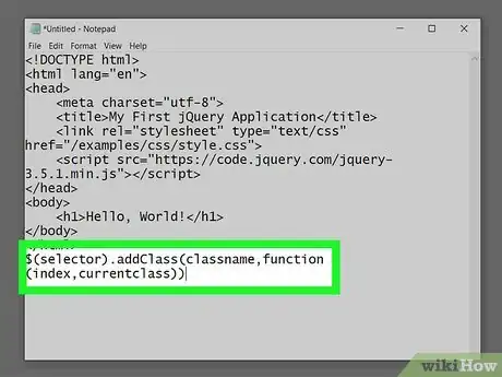 Image titled Add a Class with Jquery Step 2