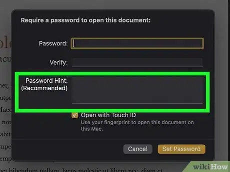 Image titled Password Protect a Document on Mac Step 11