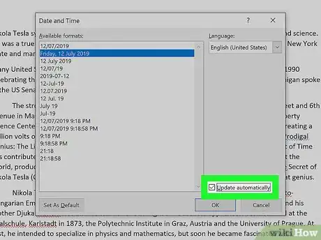 Image titled Insert the Current Date in Word Step 6