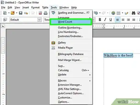 Image titled Count Words in OpenOffice Step 4