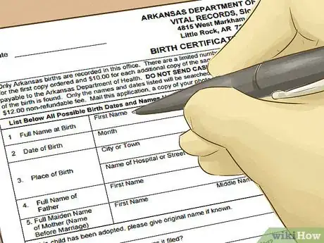 Image titled Obtain a Copy of Your Birth Certificate in Arkansas Step 3