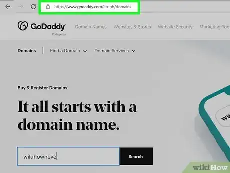Image titled Get a GoDaddy Domain Step 1