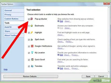 Image titled Customize the Google Toolbar Step 7