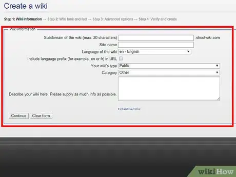 Image titled Create a New Wiki Using ShoutWiki Step 5