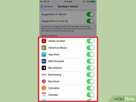 Image titled Limit Spotlight Search to Certain Apps on an iPhone Step 5