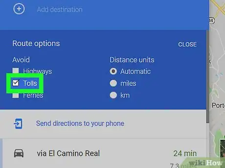 Image titled Avoid Toll Roads on Google Maps on PC or Mac Step 9