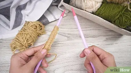 Image titled Knit Faster with Continental Knitting Step 3