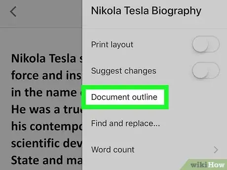 Image titled Add an Outline to a Google Doc on iPhone or iPad Step 4
