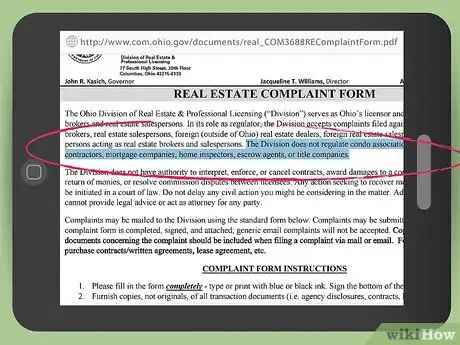 Image titled File a Complaint Against a Real Estate Agent in Ohio Step 5
