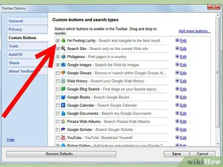 Image titled Customize the Google Toolbar Step 4