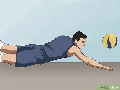 Image titled Do a Pancake in Volleyball Step 1