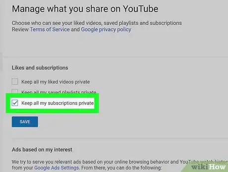 Image titled Make YouTube Music Subscriptions Private on PC or Mac Step 5